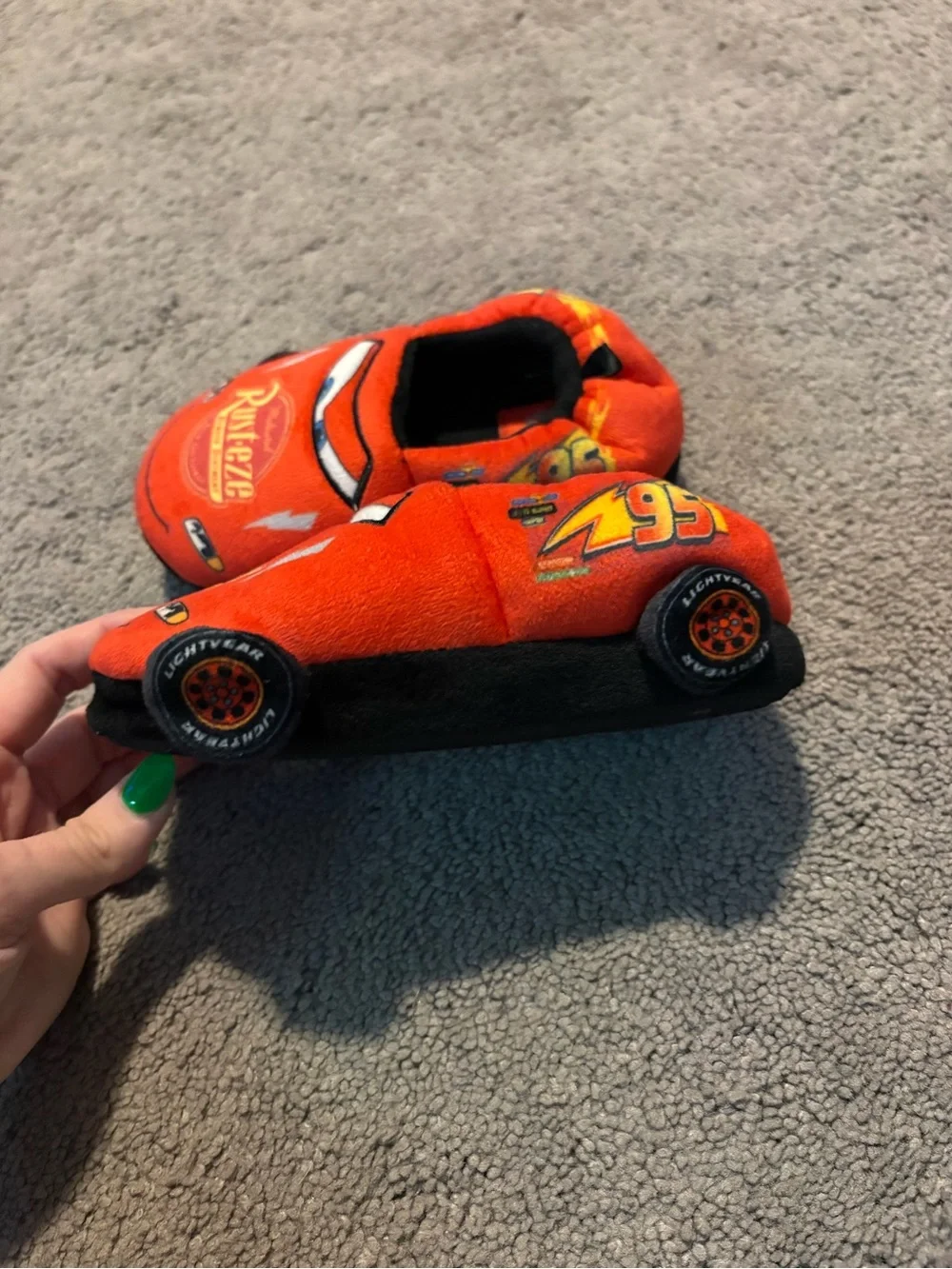 9/10c Disney Cars Lightening McQueen slippers